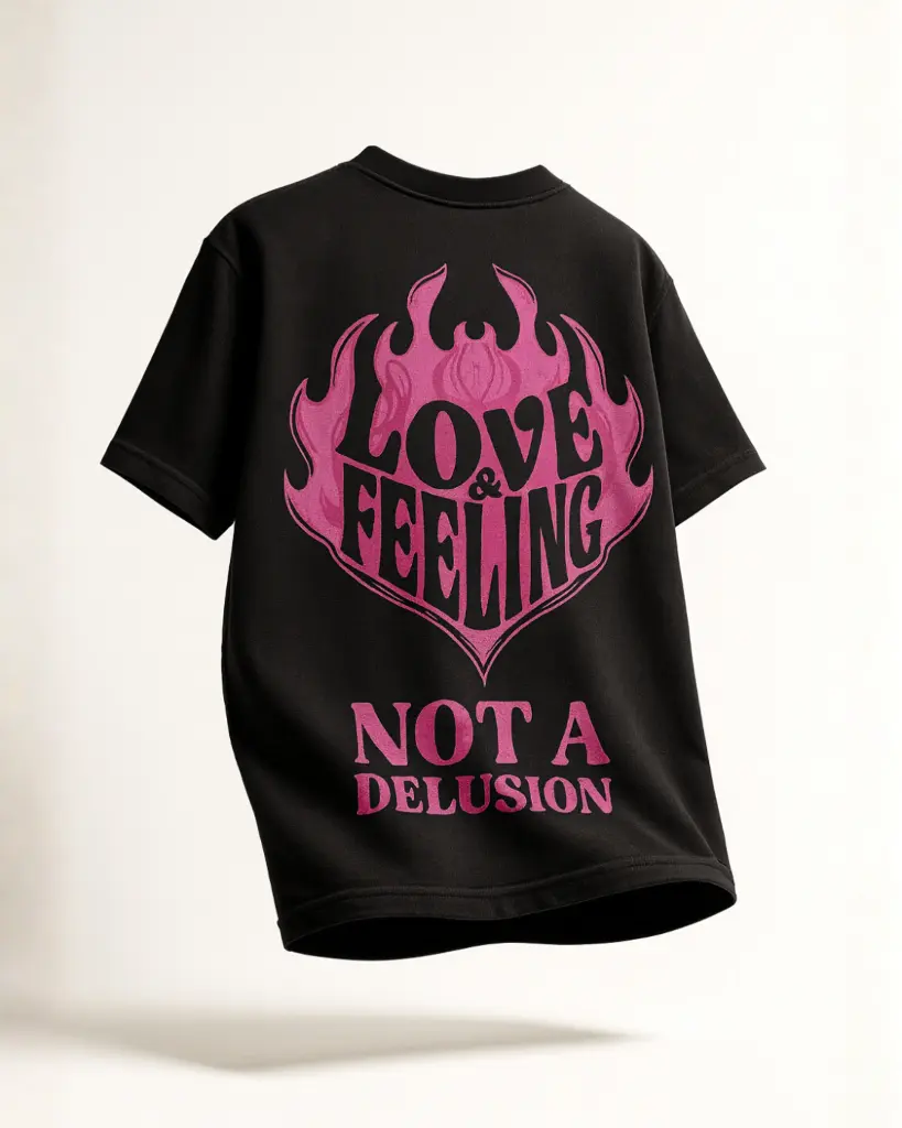 Not A Delusion Premium Oversized T-shirt (Black, S)