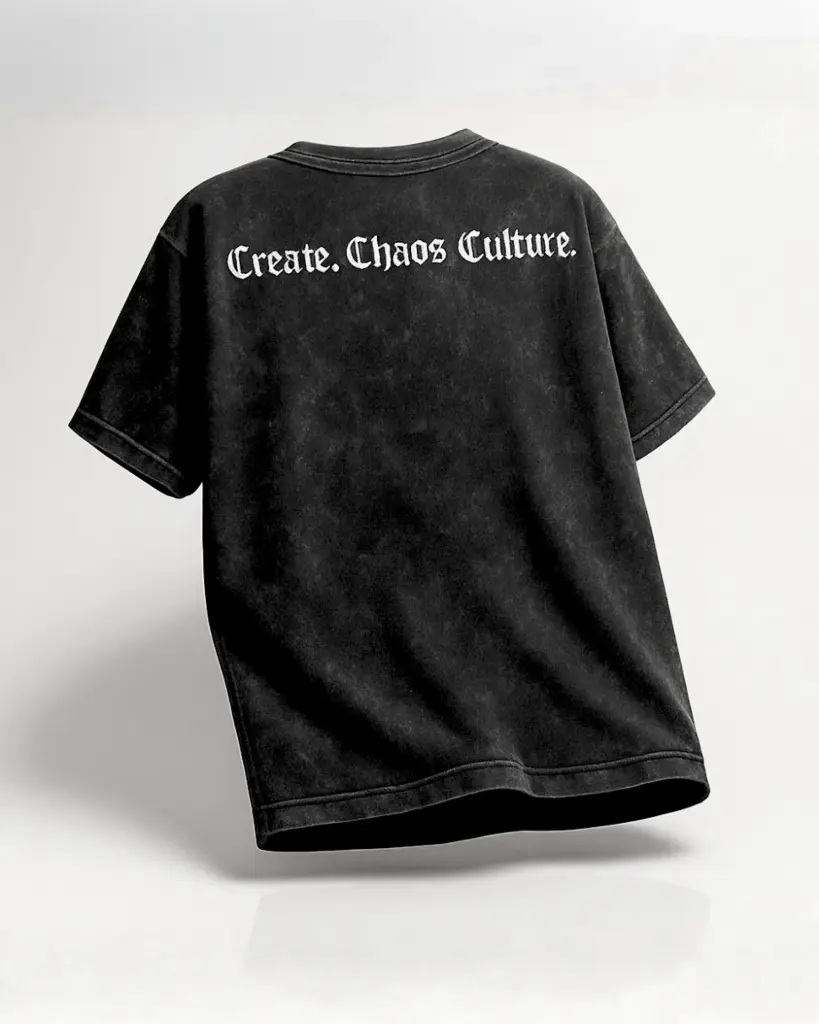 Create. Chaos. Culture. Acid Wash Premium Oversized T-shirt (S)