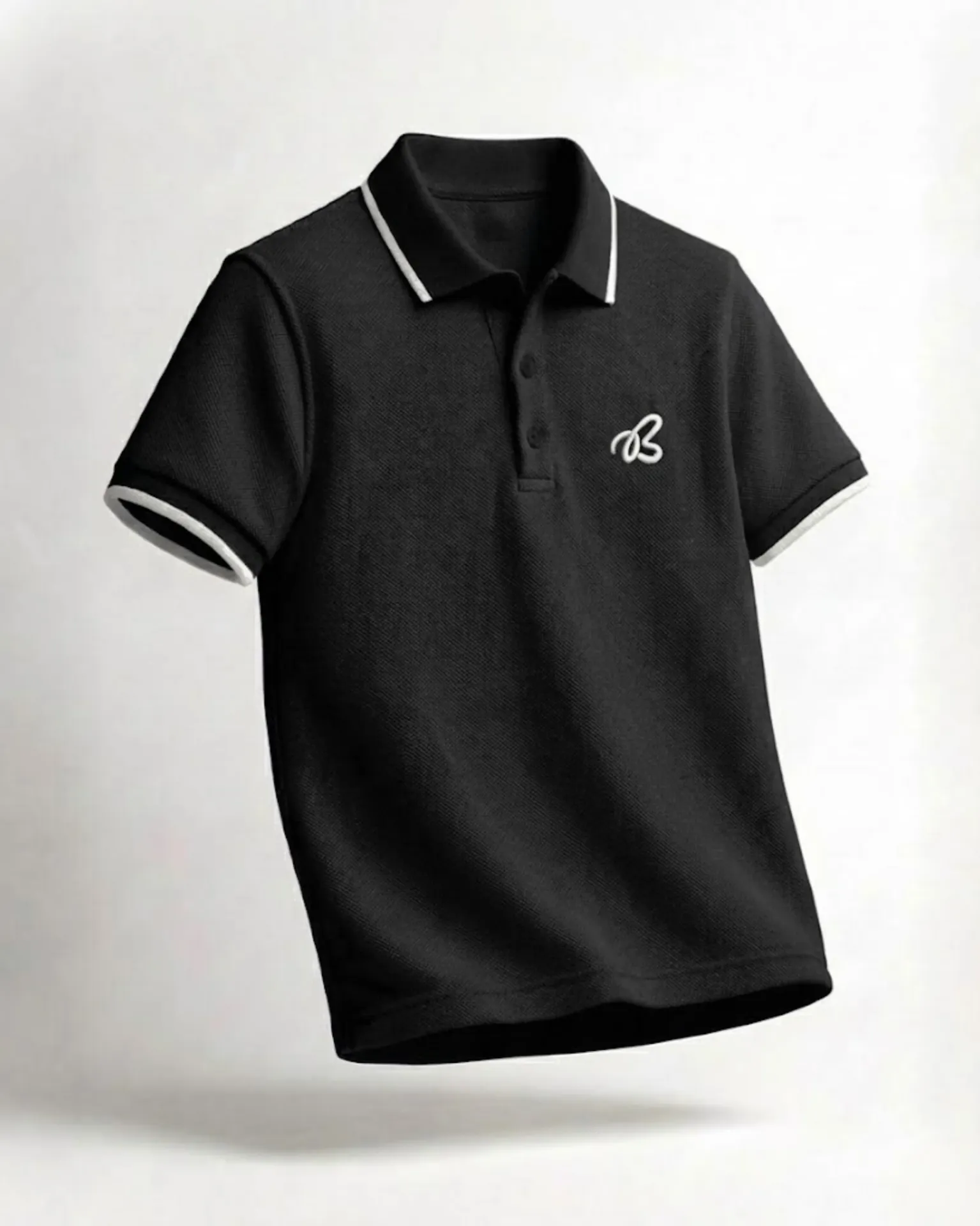 [test] Black Essential Polo (S)